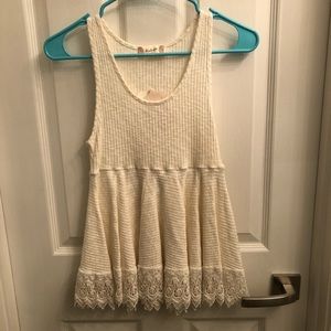TAG ATTACHED! - Cream Blouse Tank Top
